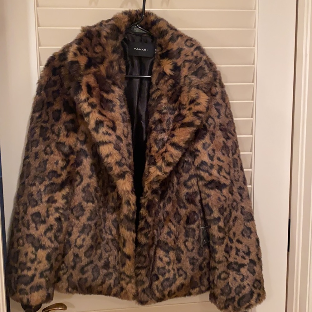 Tahari Animal Print Coat